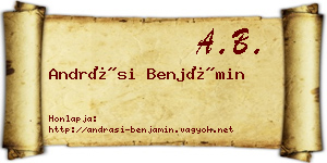Andrási Benjámin névjegykártya