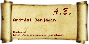 Andrási Benjámin névjegykártya